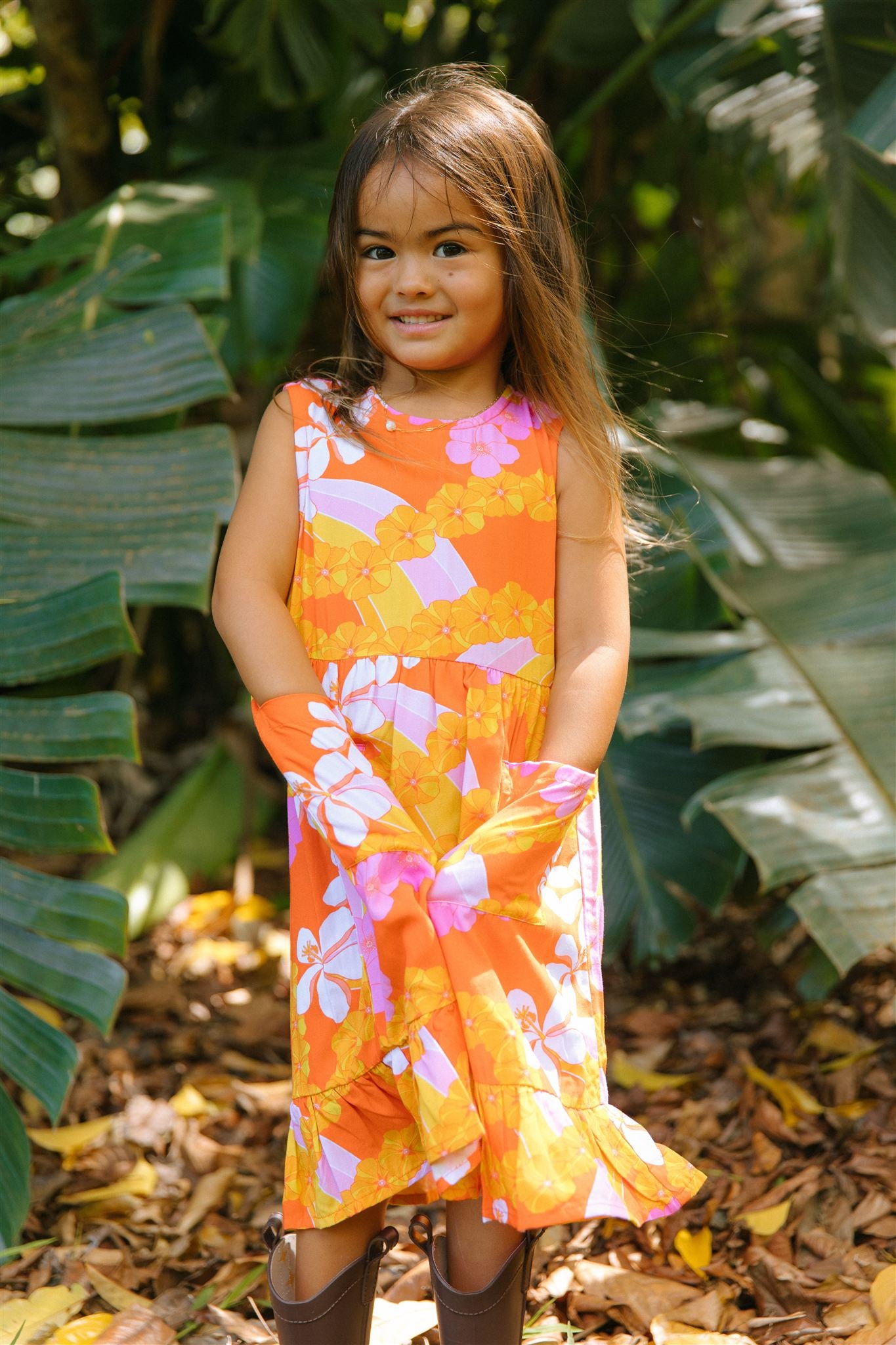 Kaliko Girlʻs Dress in Ilima Dream