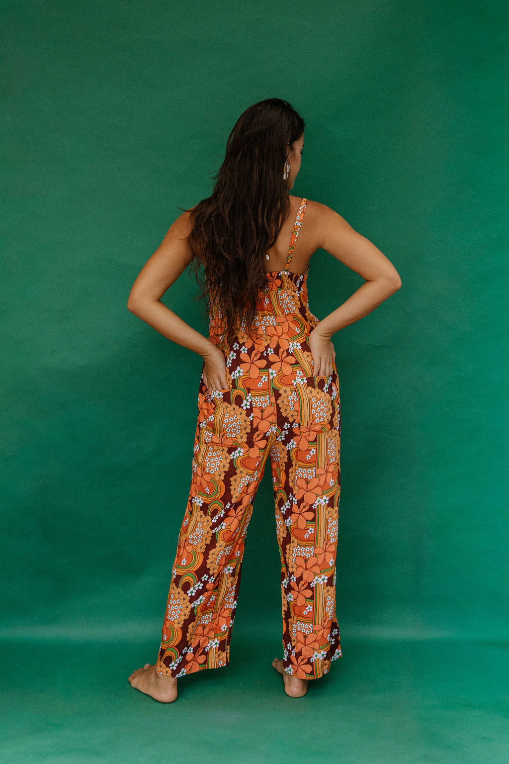 Iolani Jumpsuit in Brown Retro Rainbow
