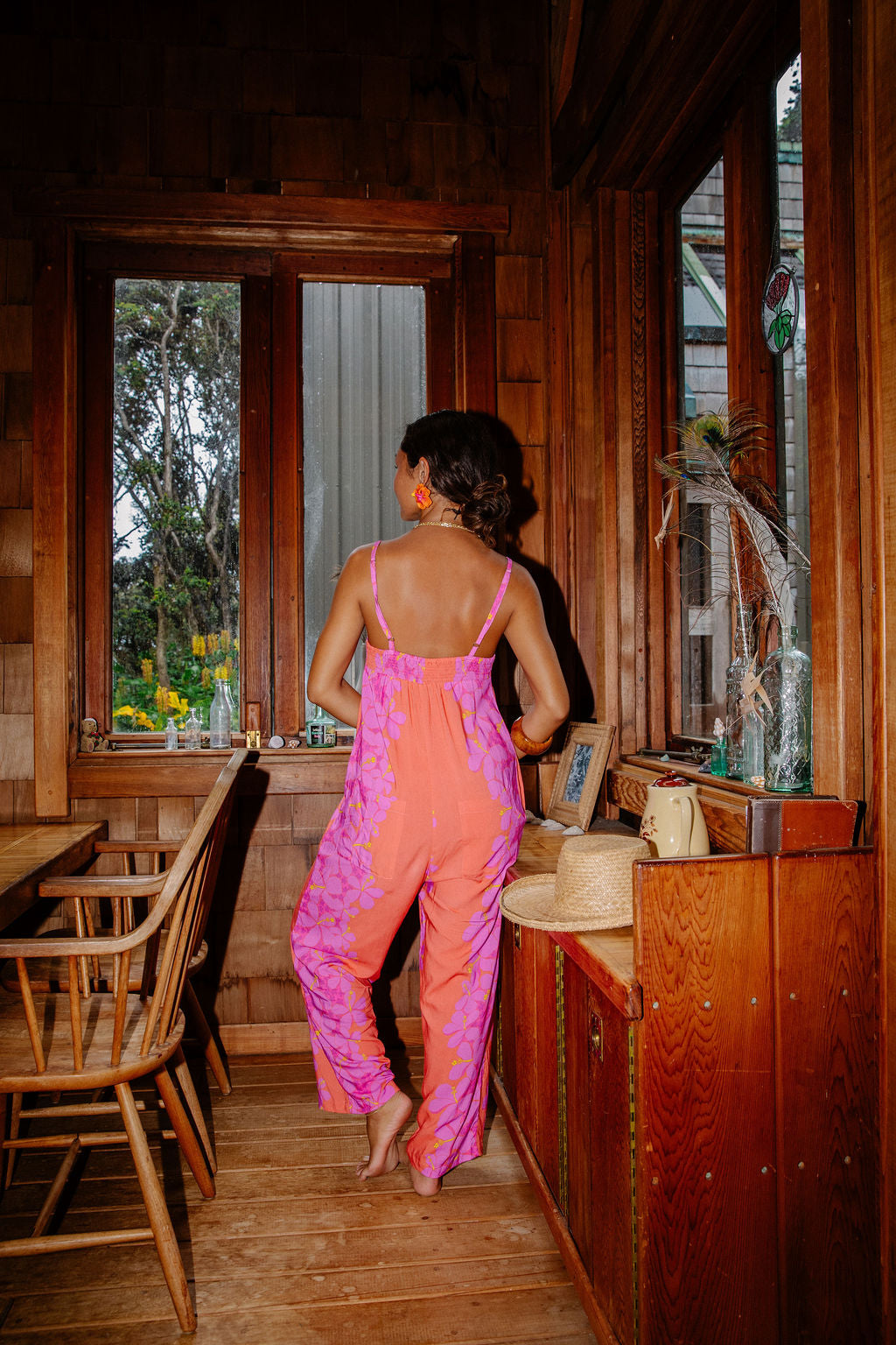 Iolani Jumpsuit in Purple Wild Hibiscus