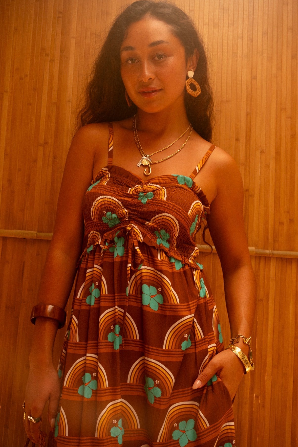 Lydia Dress in Hibiscus Sunset