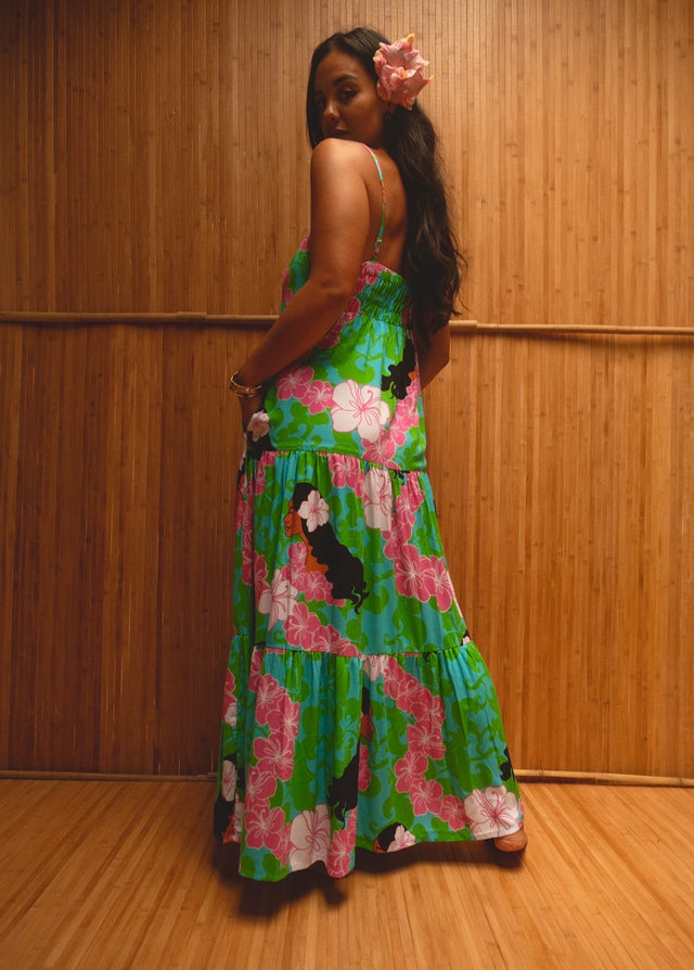 Maxi Rell Dress in Sweet Lady-Green River