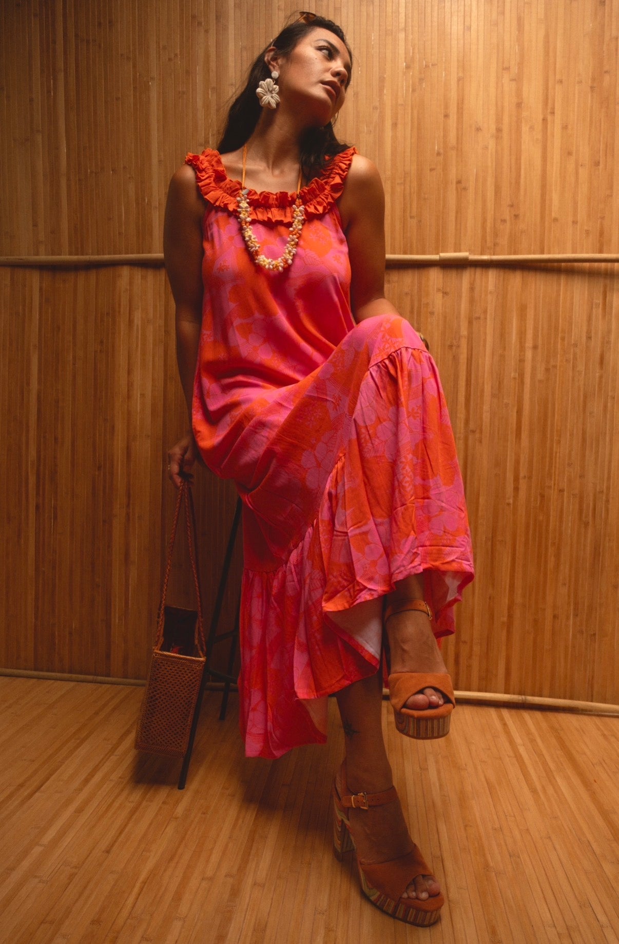 Maxi Cindy Dress in Mod Strawberry Guava