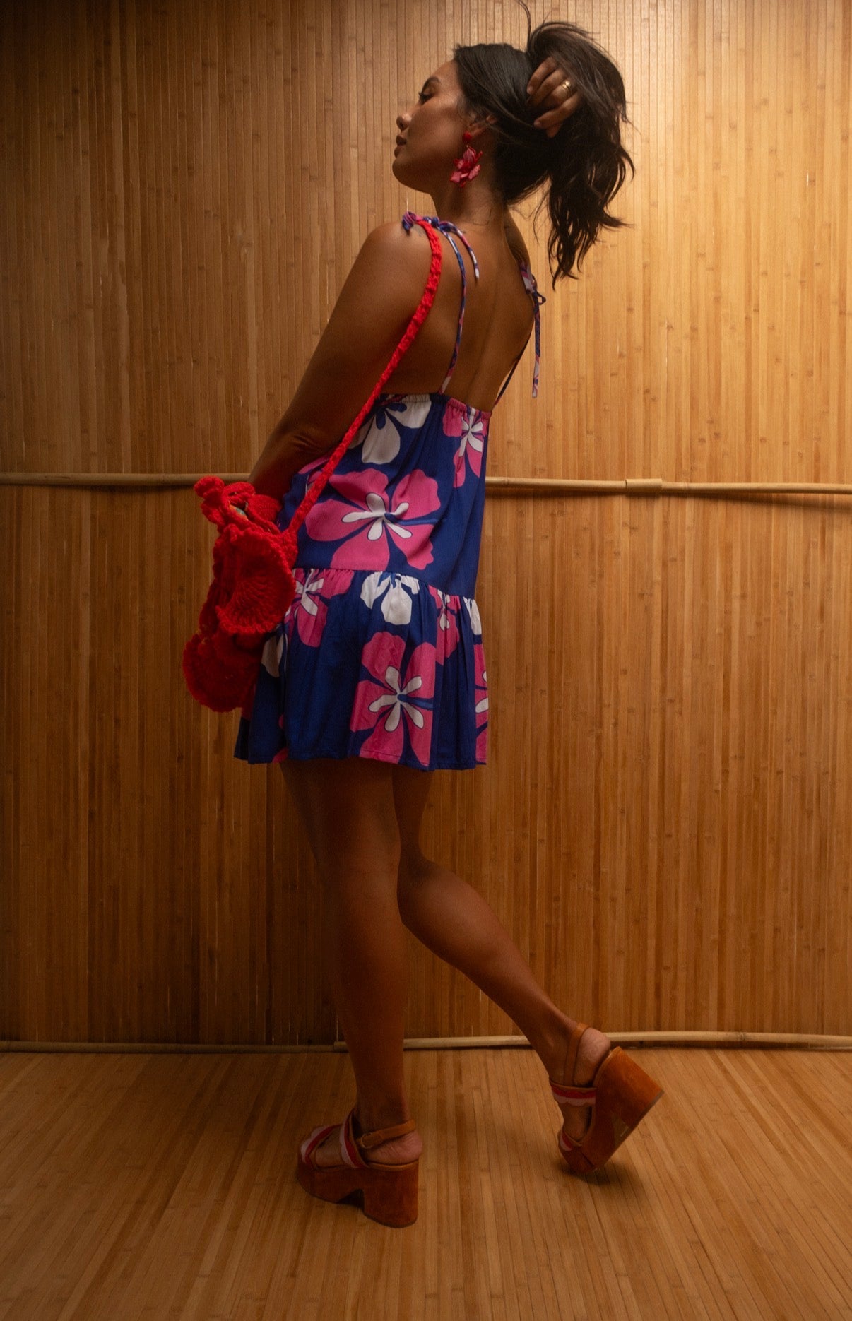 Paulette Dress in Electric Hibiscus