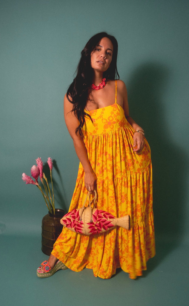 Maxi Rell Dress in Mango Lei