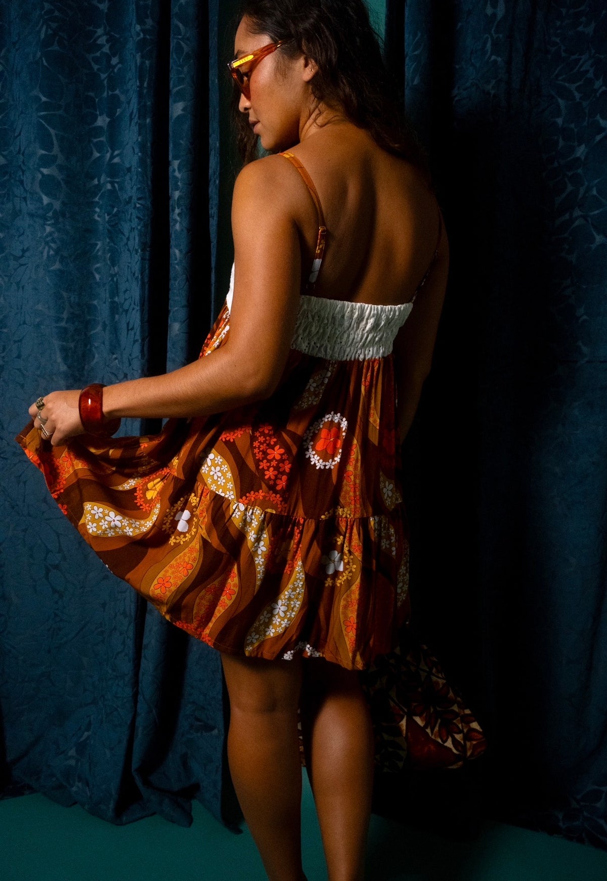Mini Rell Dress in Orange Mocha Swirl