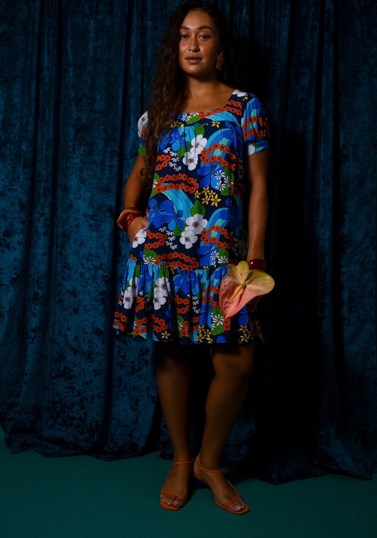 Emma Dress in Garden Lei Waterfall