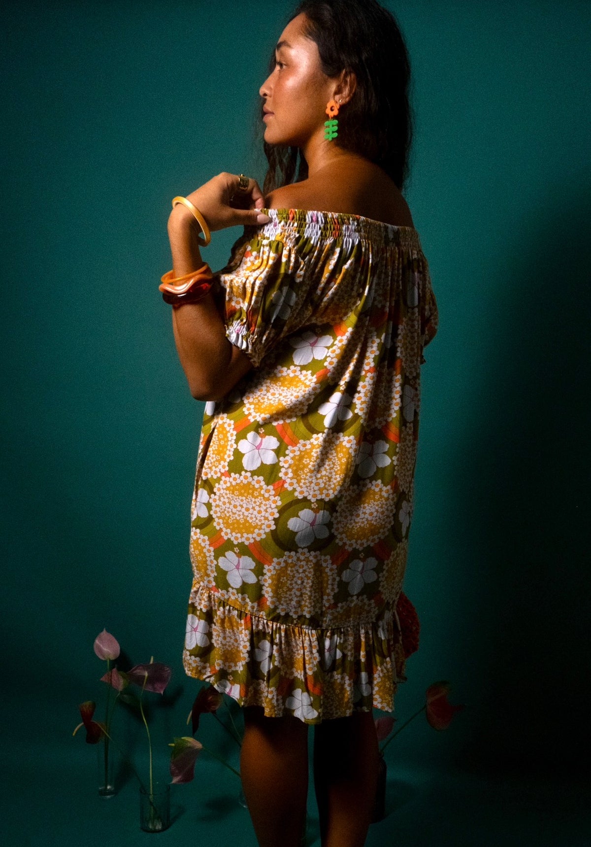 Abigail Dress in Hibiscus Halo