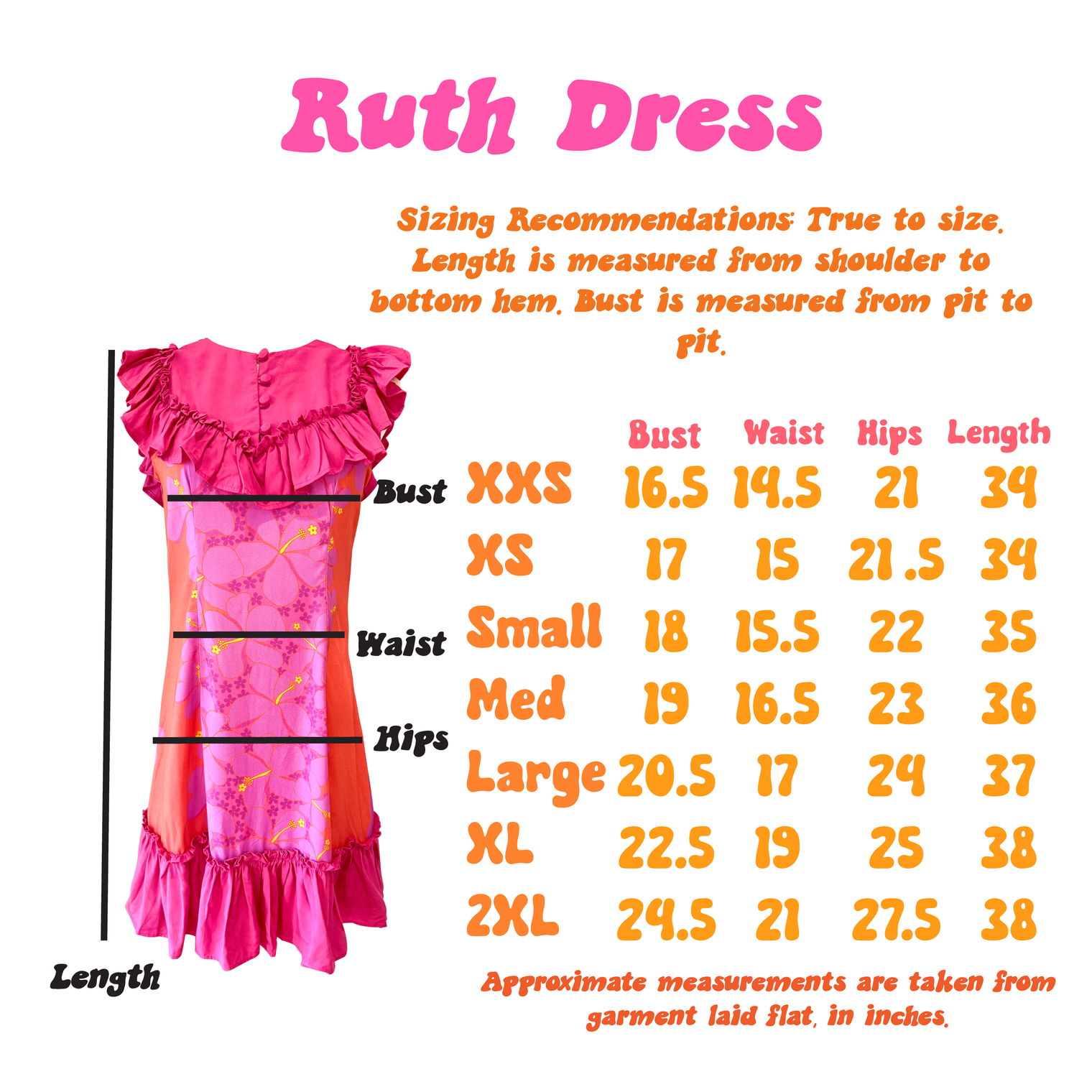 Ruth Dress in Electric Hibiscus