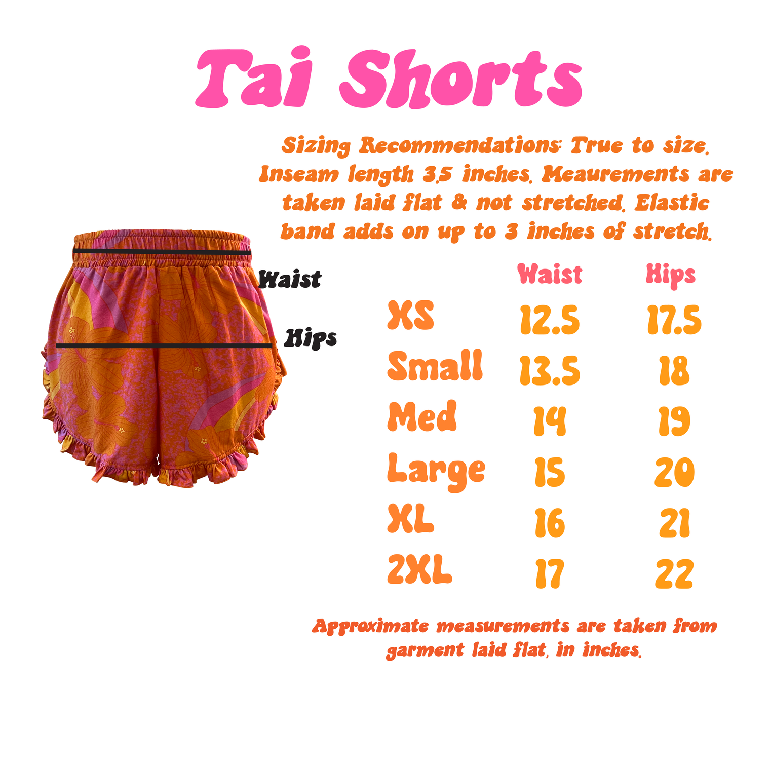Tai Shorts in Blue Hibiscus Rainbows