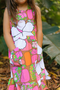 Kaliko Girlʻs Dress in Pua Patches