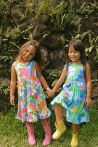 Kaliko Girlʻs Dress in Blue Pua Party