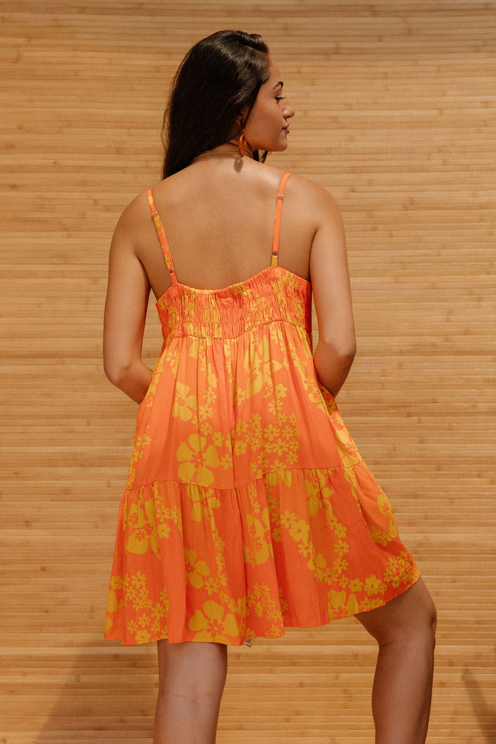 Mini Rell Dress in Orange Lei Pareu