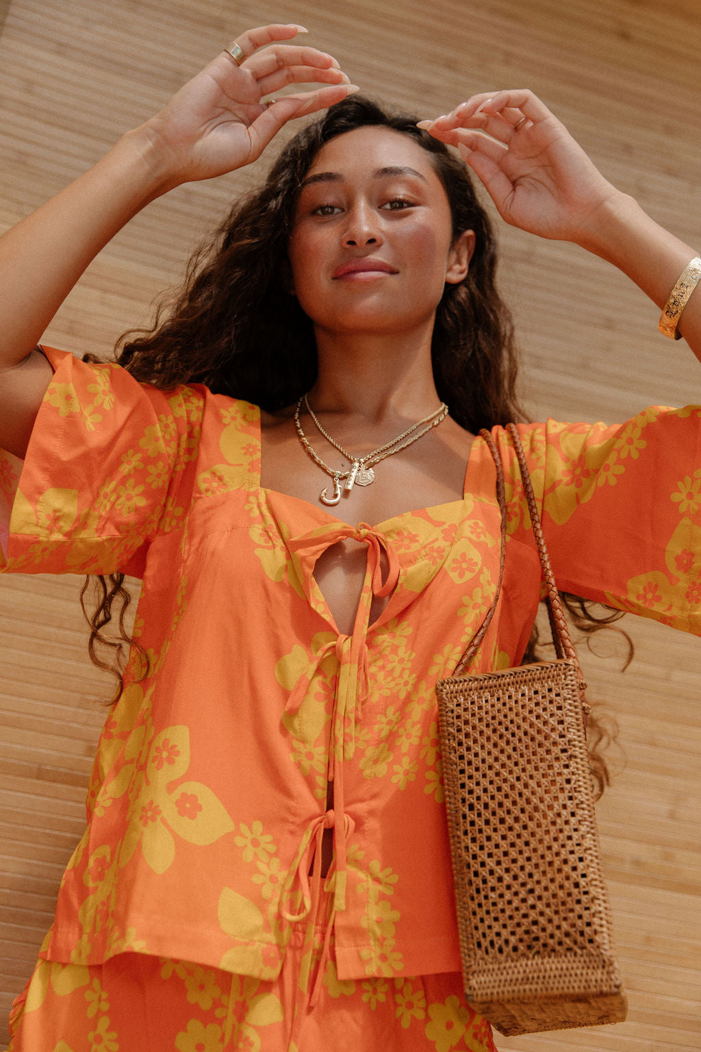 Kelly Top in Orange Lei Pareu