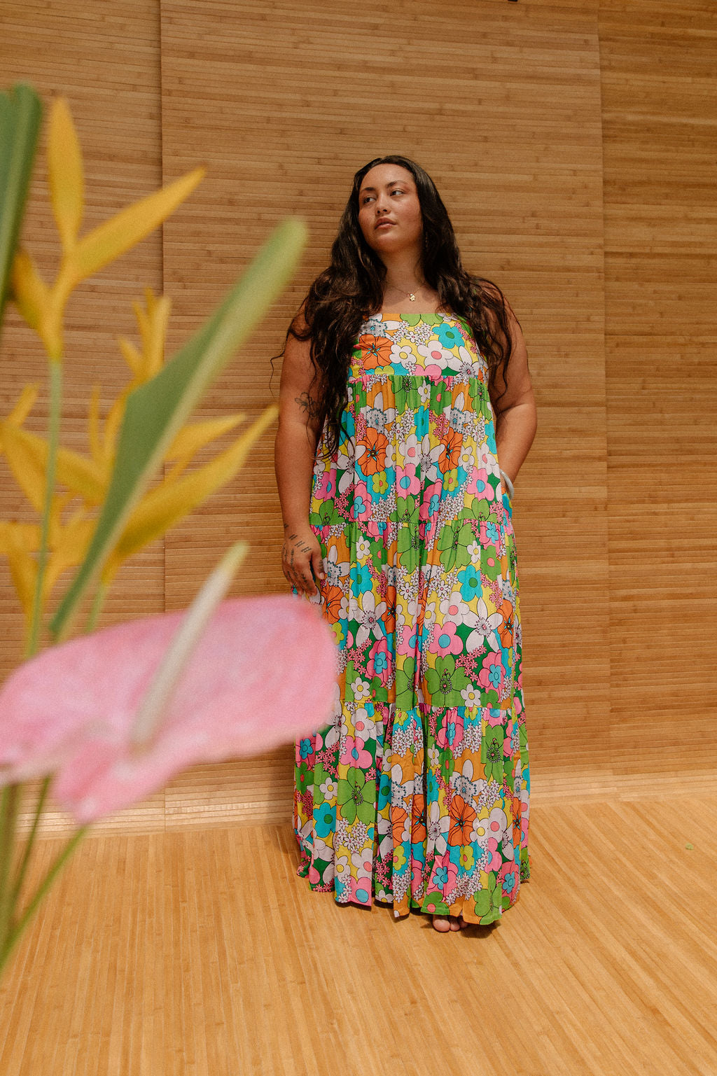 Maxi Rell Dress in Rainbow Blooms
