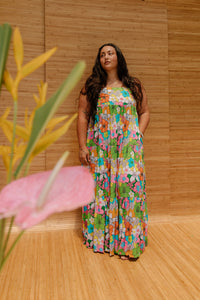 Maxi Rell Dress in Rainbow Blooms