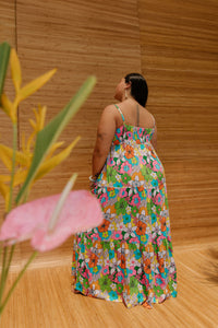 Maxi Rell Dress in Rainbow Blooms