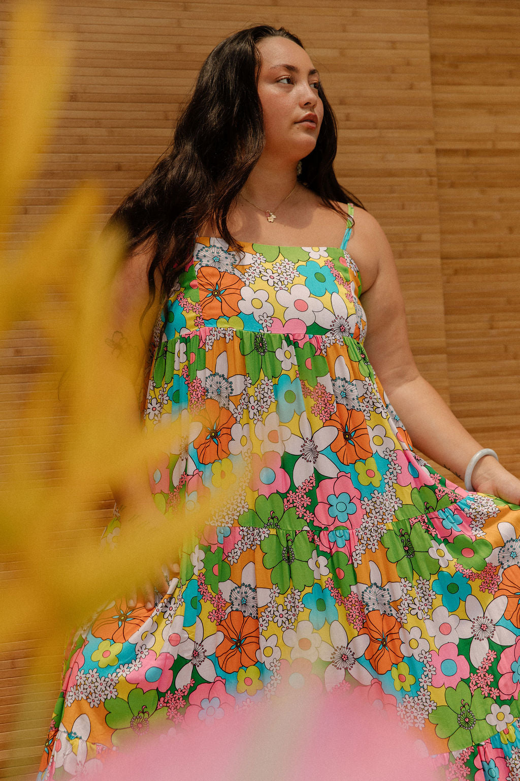 Maxi Rell Dress in Rainbow Blooms
