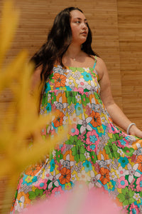 Maxi Rell Dress in Rainbow Blooms