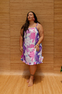 Colette Dress in Purple Jade's Orchids