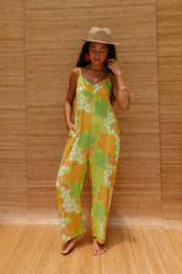Iolani Jumpsuit in Lime and Tangerine Dream