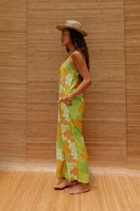 Iolani Jumpsuit in Lime and Tangerine Dream