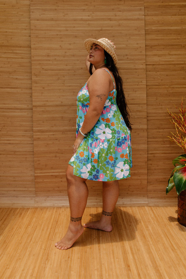 Mini Rell Dress in Blue Pua Party