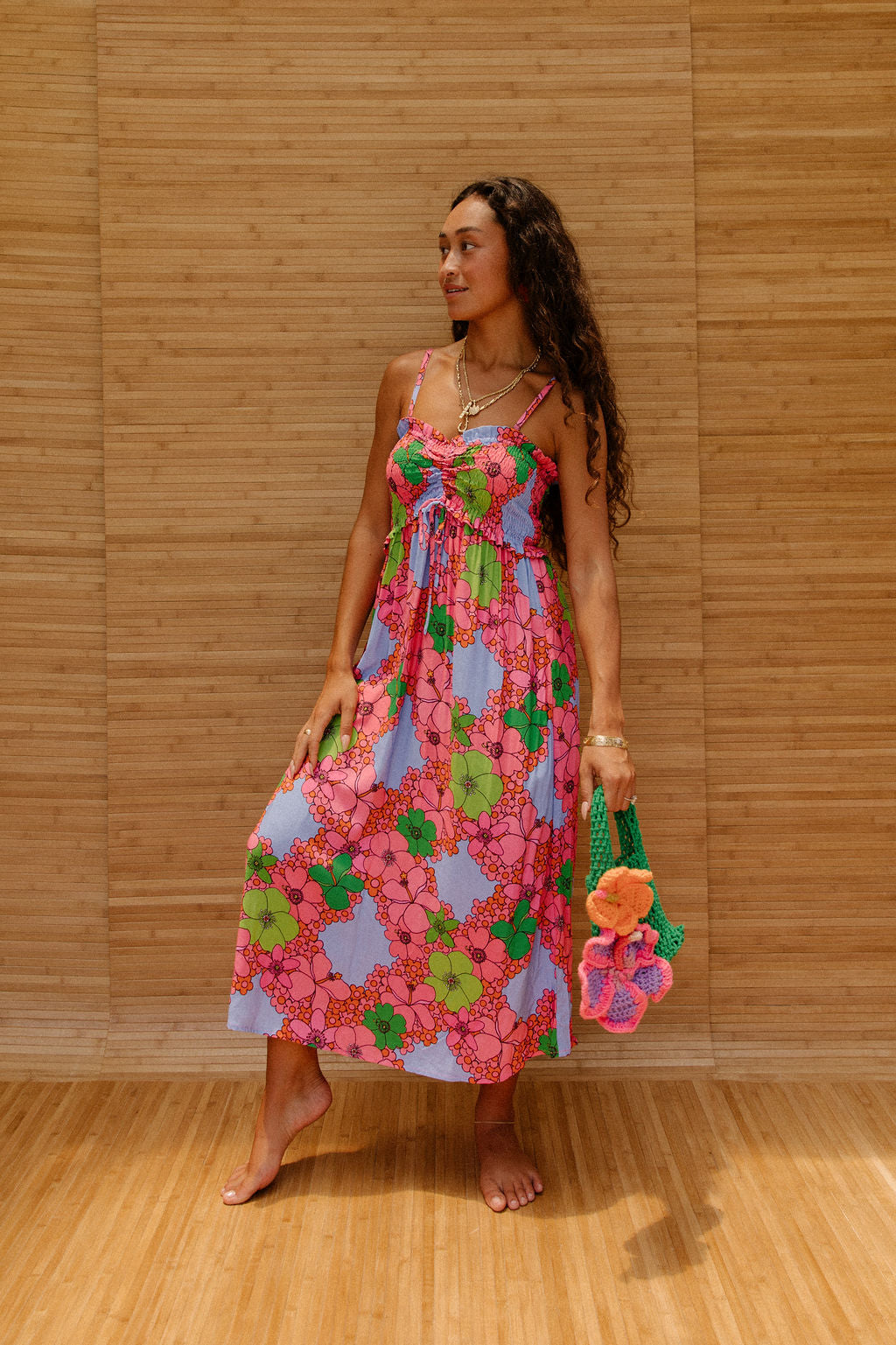 Lydia Dress in Lei Grid