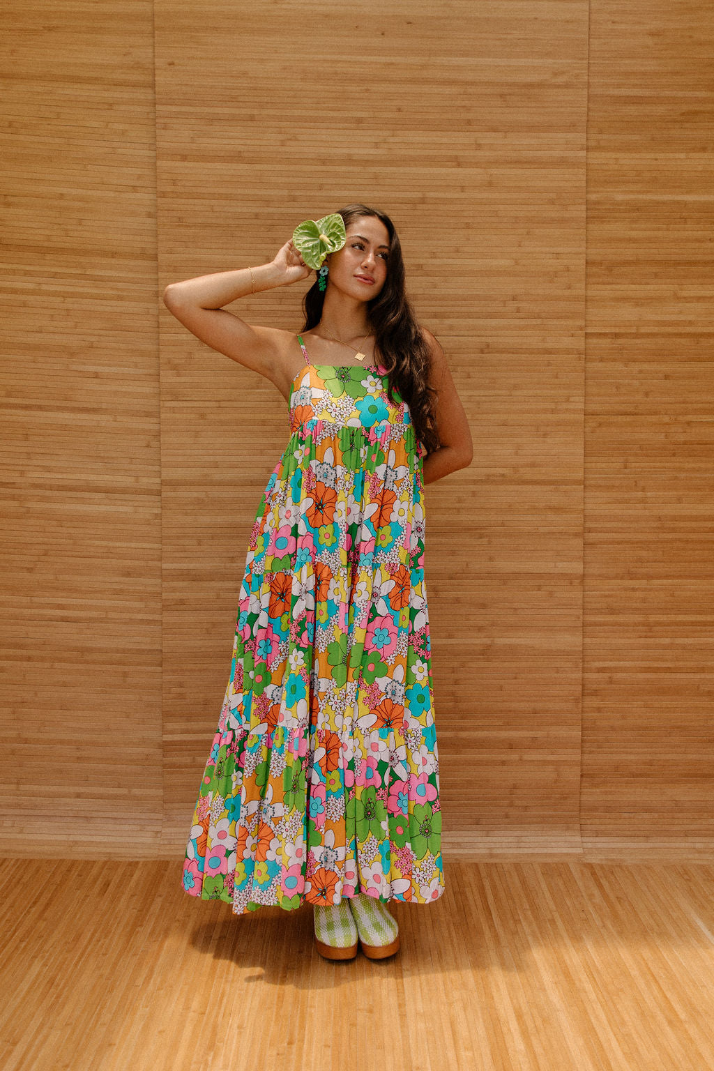 Maxi Rell Dress in Rainbow Blooms