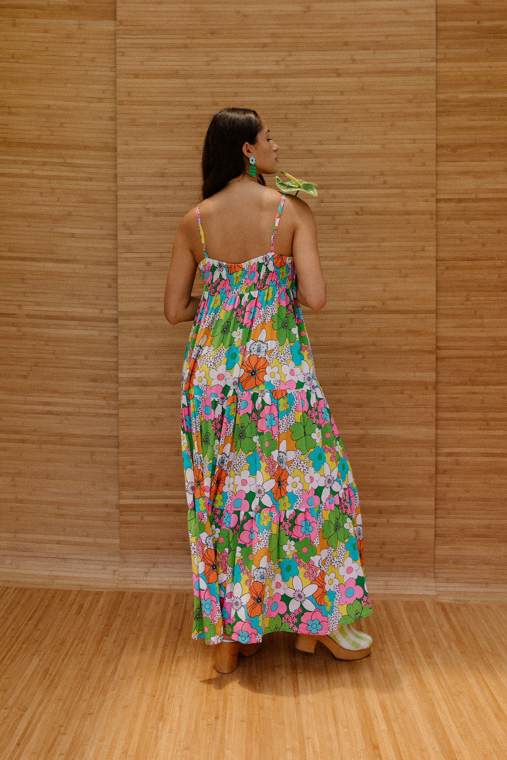 Maxi Rell Dress in Rainbow Blooms