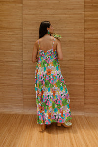 Maxi Rell Dress in Rainbow Blooms