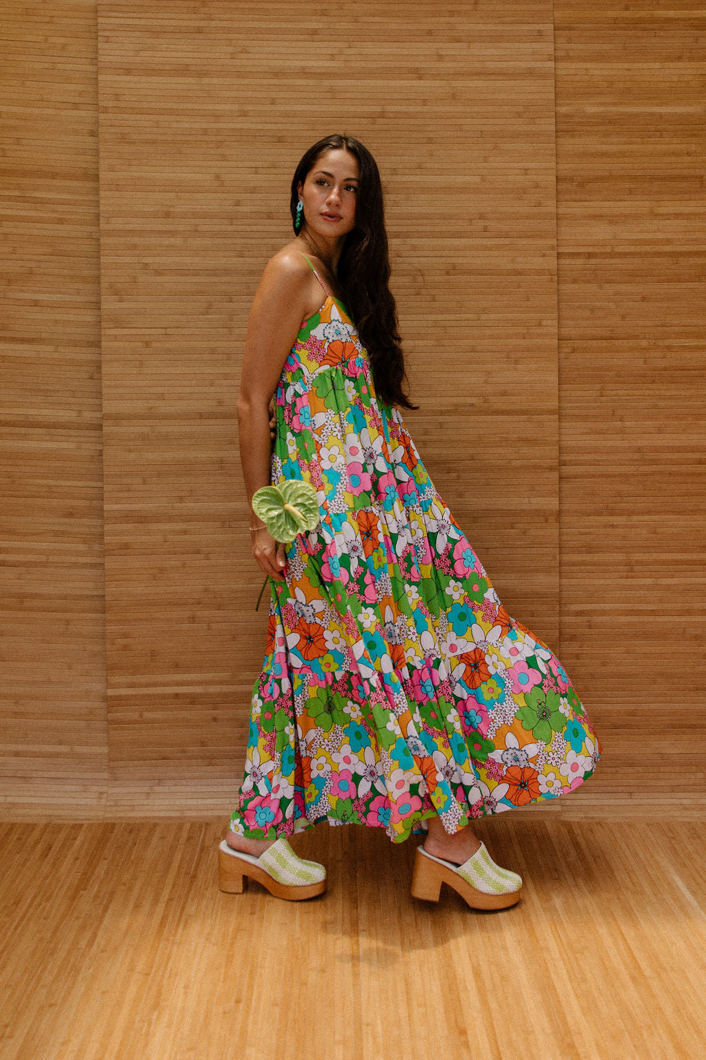 Maxi Rell Dress in Rainbow Blooms