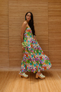 Maxi Rell Dress in Rainbow Blooms