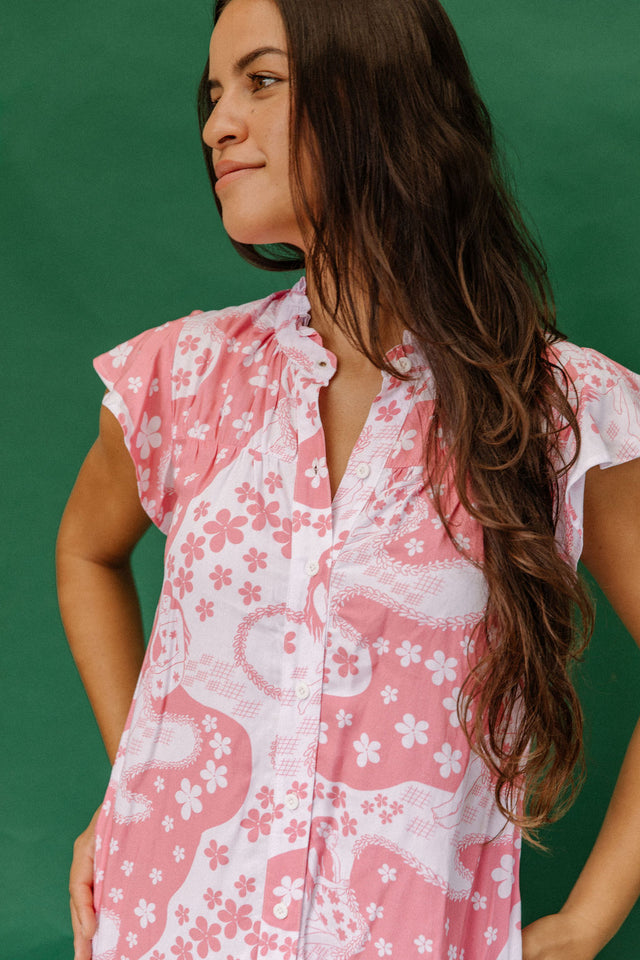 Mary Dress in Pink Lei Ladies