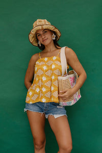 Natasha Top in Golden Diamonds