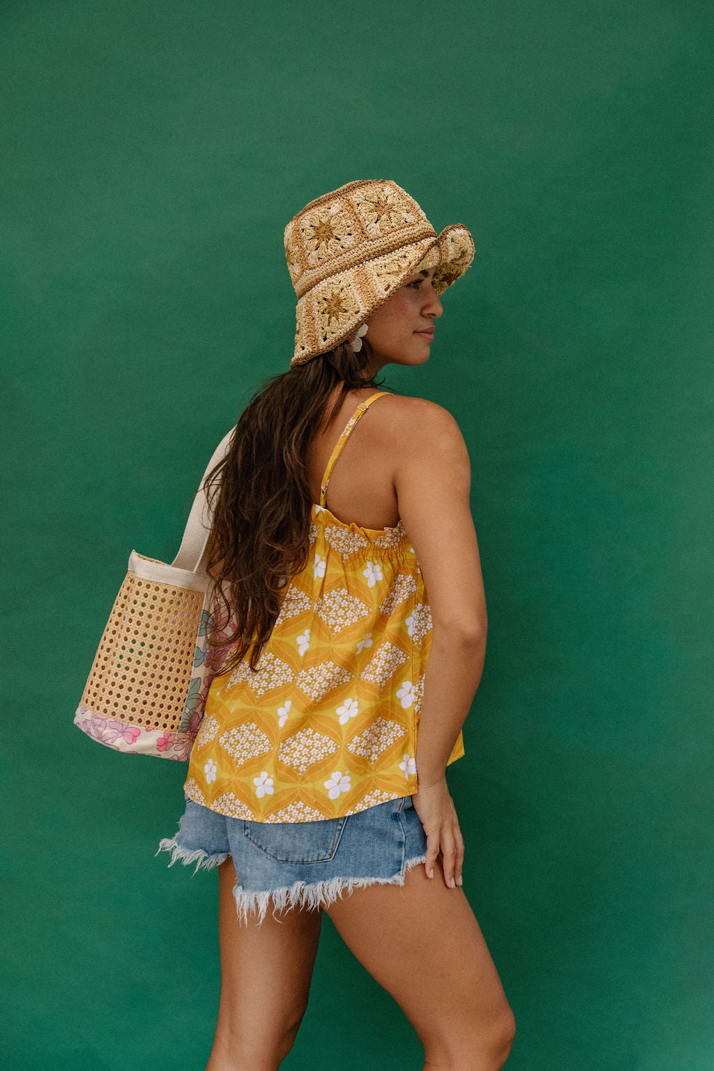 Natasha Top in Golden Diamonds