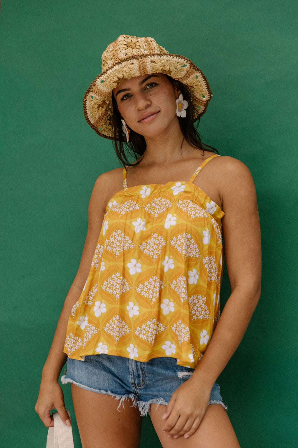 Natasha Top in Golden Diamonds