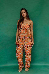 Iolani Jumpsuit in Brown Retro Rainbow