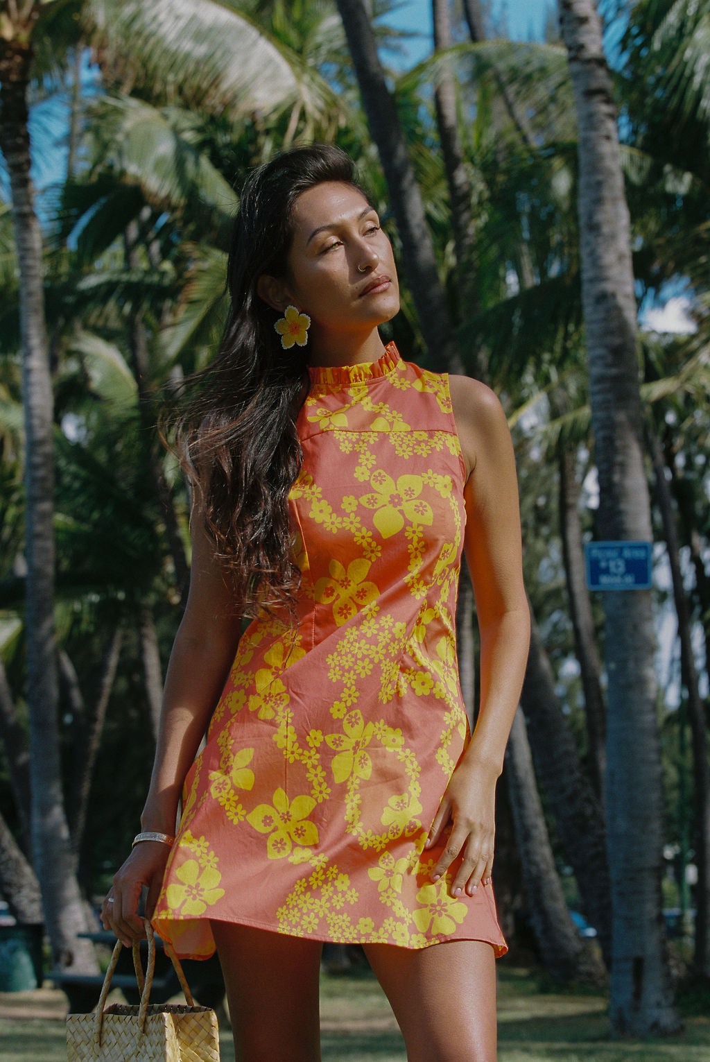 Jennie Dress in Orange Lei Pareu