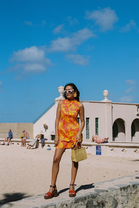 Jennie Dress in Orange Lei Pareu