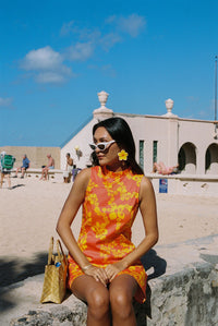 Jennie Dress in Orange Lei Pareu