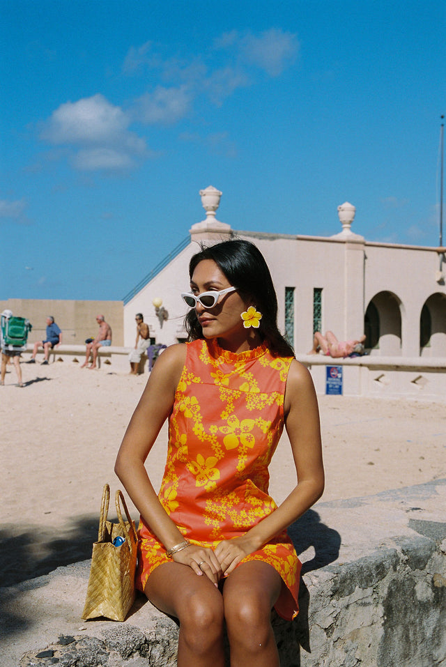 Jennie Dress in Orange Lei Pareu