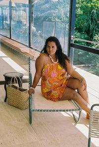 Colette Dress in Coconut & POG Hibiscus