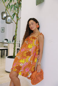 Colette Dress in Coconut & POG Hibiscus