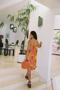 Colette Dress in Coconut & POG Hibiscus