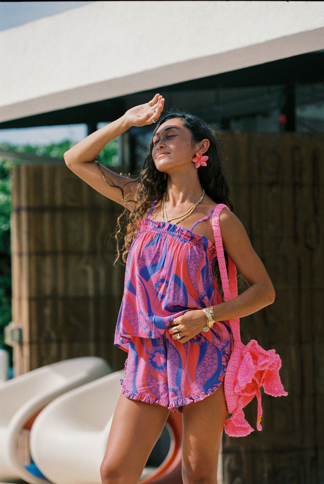 Natasha Top in Electric Bloom