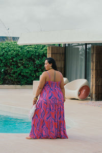 Maxi Rell Dress in Electric Bloom