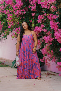 Maxi Rell Dress in Electric Bloom