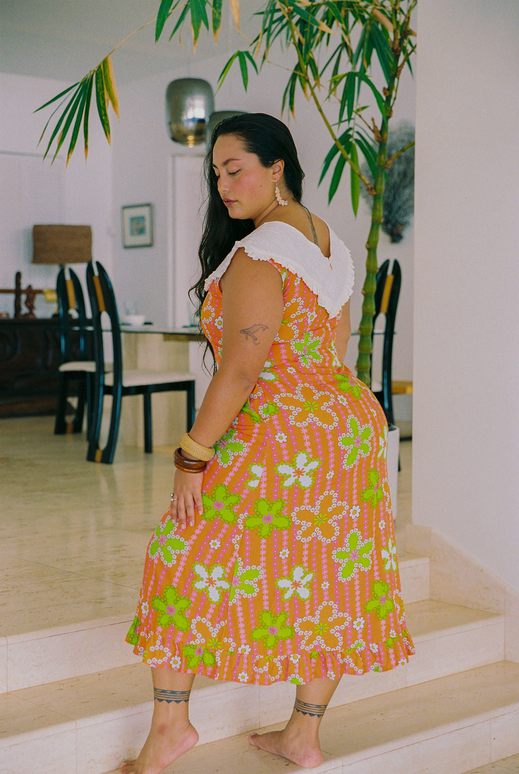 Midi Haunani Dress in Sunset Petals