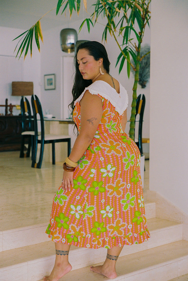 Midi Haunani Dress in Sunset Petals