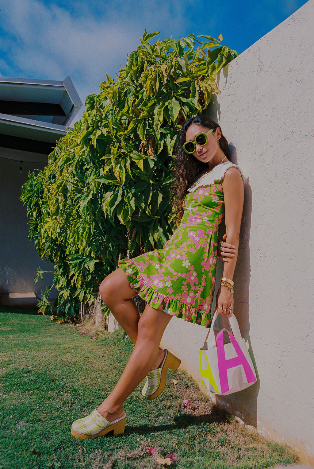 Mini Haunani Dress in Watermelon Lei